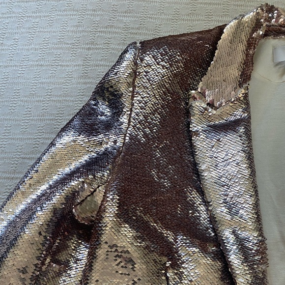 IRO Paris rose gold sequin blazer. - Picture 6 of 11